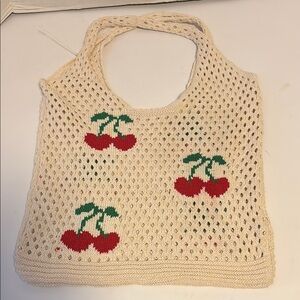Cherry Knit Tote Bag